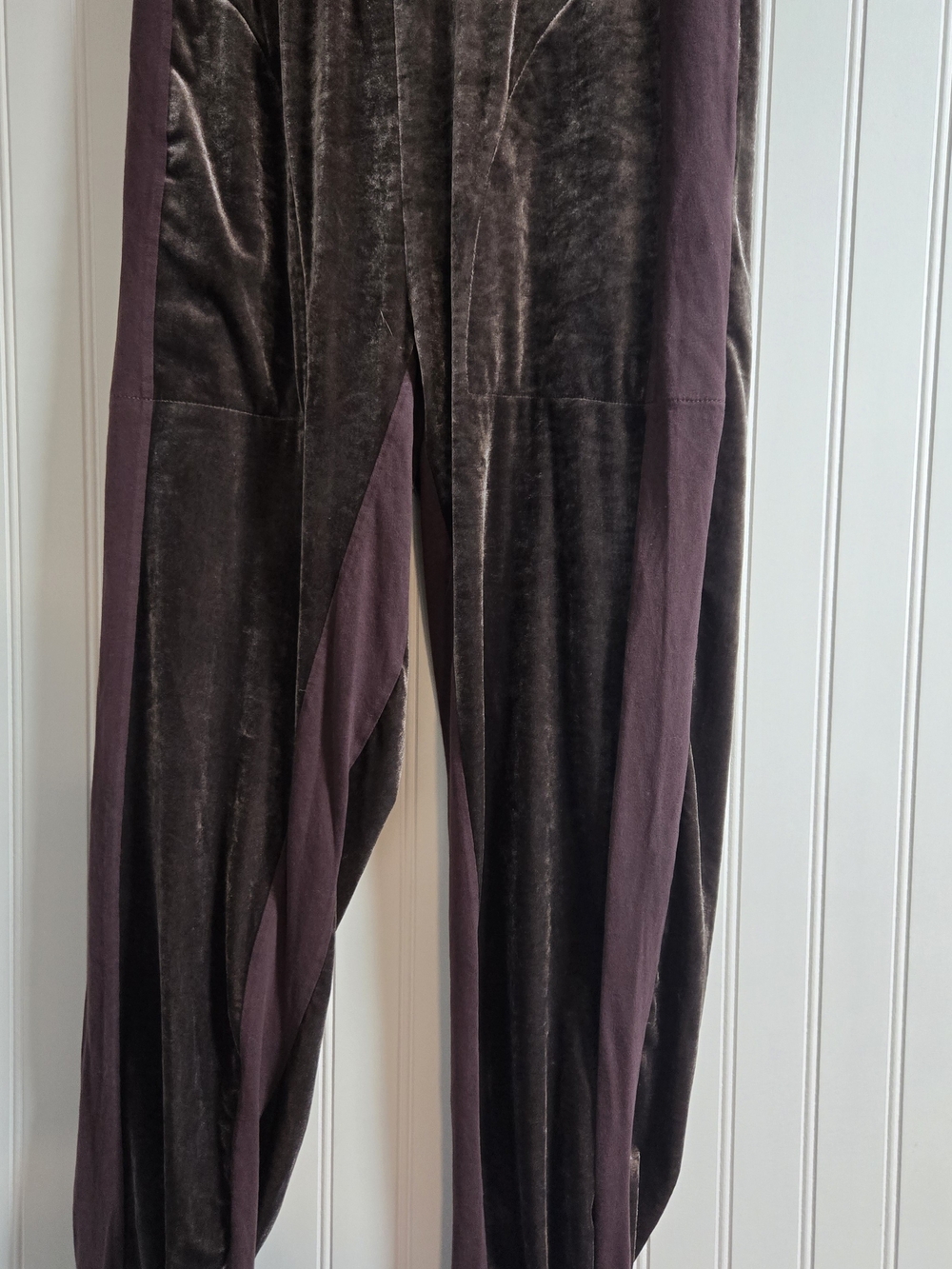 Listicle Women’s Two-Tone Velvet Jeggings - Brown & Plum